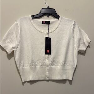 New Kancy Kole White Button-Up Women's Top